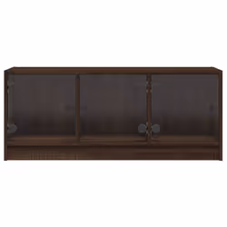 vidaXL TV Cabinet with Glass Doors TV Stand Entertainment Centre Brown Oak - Additional view 5
