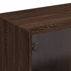 vidaXL TV Cabinet with Glass Doors TV Stand Entertainment Centre Brown Oak - Additional view 8