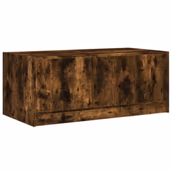 vidaXL Coffee Table with Glass Doors Hallway Tea Side End Table Sofa Table - smoked oak - Additional view 7