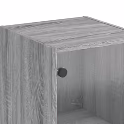 vidaXL Highboard with Glass Doors Sideboard Cupboard Side Cabinet Smoked Oak - grey sonoma - Additional view 9