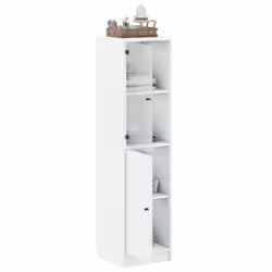 vidaXL Highboard with Glass Door Tall Sideboard Cupboard Home Storage Cabinet - white - Additional view 4