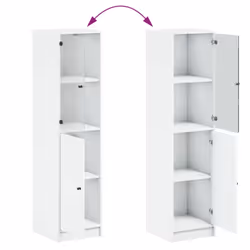 vidaXL Highboard with Glass Door Tall Sideboard Cupboard Home Storage Cabinet - white - Additional view 7