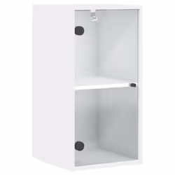 vidaXL Wall Cabinet with Glass Doors Bathroom Wall Storage Cabinet Grey Sonoma - white