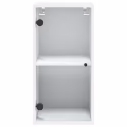 vidaXL Wall Cabinet with Glass Doors Bathroom Wall Storage Cabinet Grey Sonoma - white - Additional view 5