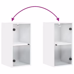 vidaXL Wall Cabinet with Glass Doors Bathroom Wall Storage Cabinet Grey Sonoma - white - Additional view 8