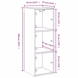 vidaXL Wall Cabinet with Glass Doors Bathroom Floating Storage Cabinet White - white