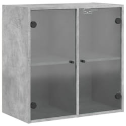 vidaXL Wall Cabinet with Glass Doors Bathroom Cupboard Wall Storage Cabinet - concrete grey