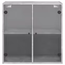 vidaXL Wall Cabinet with Glass Doors Bathroom Cupboard Wall Storage Cabinet - concrete grey - Additional view 5