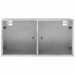 vidaXL Wall Cabinets with Glass Doors Bathroom Cupboard Wall Storage Cabinet - concrete grey, 2 pcs - Additional view 6