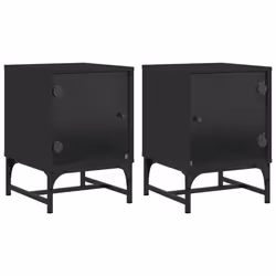 VidaXL 836521, Black, Glass, Steel, Wood, 60 kg, 350 mm, 370 mm, 500 mm