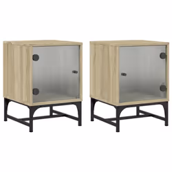 VidaXL 836523, Oak, Glass, Steel, Wood, 60 kg, 350 mm, 370 mm, 500 mm