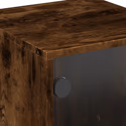 vidaXL Bedside Cabinets with Glass Doors Nightstand End Table 2 pcs Smoked Oak - Additional view 9