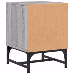 vidaXL Bedside Cabinet with Glass Door Nightstand Side End Table Grey Sonoma - Additional view 7