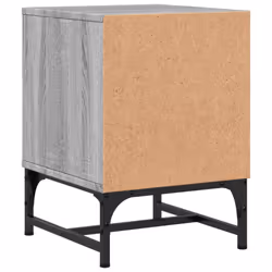 vidaXL Bedside Cabinets with Glass Doors Bed Side Table 2 pcs Grey Sonoma - Additional view 8