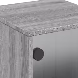 vidaXL Bedside Cabinets with Glass Doors Bed Side Table 2 pcs Grey Sonoma - Additional view 9