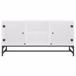 vidaXL TV Cabinet with Glass Doors Home TV Stand Entertainment Centre TV Unit - white - Additional view 4