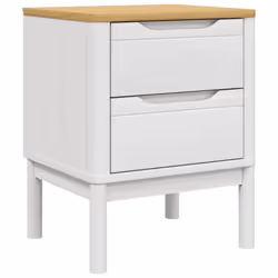 vidaXL Bedside Cabinet Nightstand Side Table Bed Side Cabinet Solid Wood Pine - white