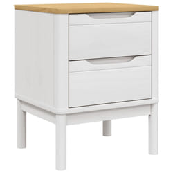 vidaXL Bedside Cabinet Nightstand Side Table Bed Side Cabinet Solid Wood Pine - white