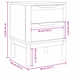 vidaXL Bedside Cabinet Nightstand Side Table Bed Side Cabinet Solid Wood Pine - white