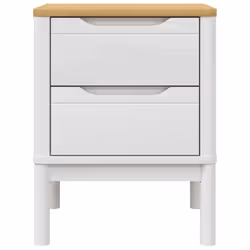 vidaXL Bedside Cabinet Nightstand Side Table Bed Side Cabinet Solid Wood Pine - white - Additional view 4