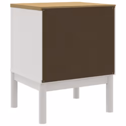 vidaXL Bedside Cabinet Nightstand Side Table Bed Side Cabinet Solid Wood Pine - white - Additional view 6