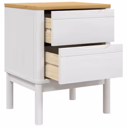 vidaXL Bedside Cabinet Nightstand Side Table Bed Side Cabinet Solid Wood Pine - white - Additional view 7