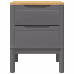 vidaXL Bedside Cabinet Nightstand Side Table Bed Cabinet Grey Solid Wood Pine - Additional view 4