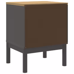 vidaXL Bedside Cabinet Nightstand Side Table Bed Cabinet Grey Solid Wood Pine - Additional view 6
