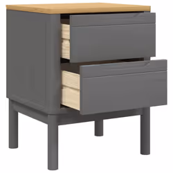 vidaXL Bedside Cabinet Nightstand Side Table Bed Cabinet Grey Solid Wood Pine - Additional view 7