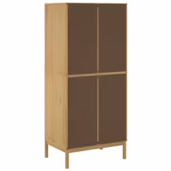 vidaXL Wardrobe Closet Clothes Organiser Storage Cupboard Solid Wood Pine - wax brown - Additional view 6