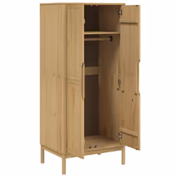 vidaXL Wardrobe Closet Clothes Organiser Storage Cupboard Solid Wood Pine - wax brown - Additional view 7