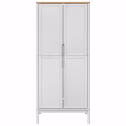 vidaXL Wardrobe Closet Clothes Organiser Storage Cupboard Solid Wood Pine - white - Additional view 4