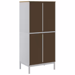 vidaXL Wardrobe Closet Clothes Organiser Storage Cupboard Solid Wood Pine - white - Additional view 6