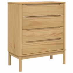 vidaXL Chest of Drawers Storage Drawer Cabinet Sideboard Grey Solid Wood Pine - wax brown