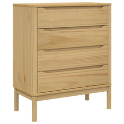 vidaXL Chest of Drawers Storage Drawer Cabinet Sideboard Grey Solid Wood Pine - wax brown