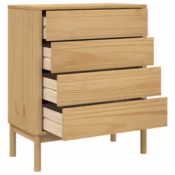 vidaXL Chest of Drawers Storage Drawer Cabinet Sideboard Grey Solid Wood Pine - wax brown - Additional view 7