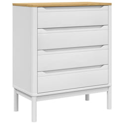 vidaXL Chest of Drawers Storage Drawer Cabinet Sideboard Grey Solid Wood Pine - white