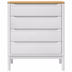 vidaXL Chest of Drawers Storage Drawer Cabinet Sideboard Grey Solid Wood Pine - white - Additional view 4