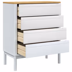 vidaXL Chest of Drawers Storage Drawer Cabinet Sideboard Grey Solid Wood Pine - white - Additional view 7