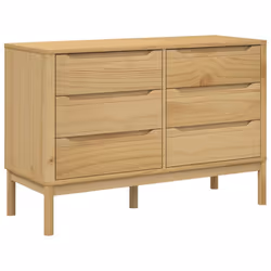 vidaXL Chest of Drawers Hall Storage Drawer Cabinet Wax Brown Solid Wood Pine
