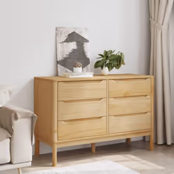 vidaXL Chest of Drawers Hall Storage Drawer Cabinet Wax Brown Solid Wood Pine
