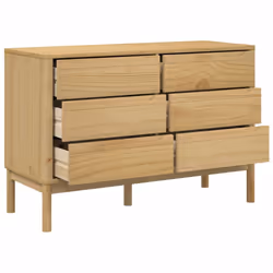 vidaXL Chest of Drawers Hall Storage Drawer Cabinet Wax Brown Solid Wood Pine - Additional view 7