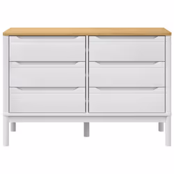 vidaXL Chest of Drawers Storage Drawers Cabinet Sideboard Solid Wood Pine - white - Additional view 4