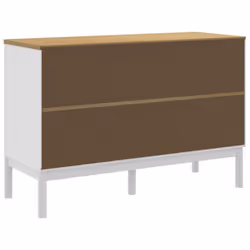 vidaXL Chest of Drawers Storage Drawers Cabinet Sideboard Solid Wood Pine - white - Additional view 6