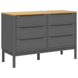 vidaXL Chest of Drawers Storage Drawers Cabinet Sideboard Solid Wood Pine - grey