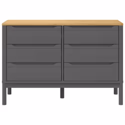 vidaXL Chest of Drawers Storage Drawers Cabinet Sideboard Solid Wood Pine - grey - Additional view 4