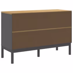 vidaXL Chest of Drawers Storage Drawers Cabinet Sideboard Solid Wood Pine - grey - Additional view 6