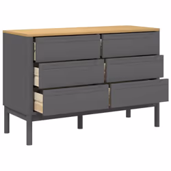 vidaXL Chest of Drawers Storage Drawers Cabinet Sideboard Solid Wood Pine - grey - Additional view 7