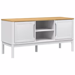 vidaXL TV Cabinet TV Stand Media TV Unit Entertainment Centre Solid Wood Pine - white