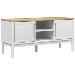 vidaXL TV Cabinet TV Stand Media TV Unit Entertainment Centre Solid Wood Pine - white